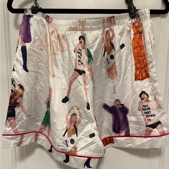 Taylor Swift Satin Pajama Shorts Swiftie Inspired Sleepover Girlycore Medium - Picture 5 of 11